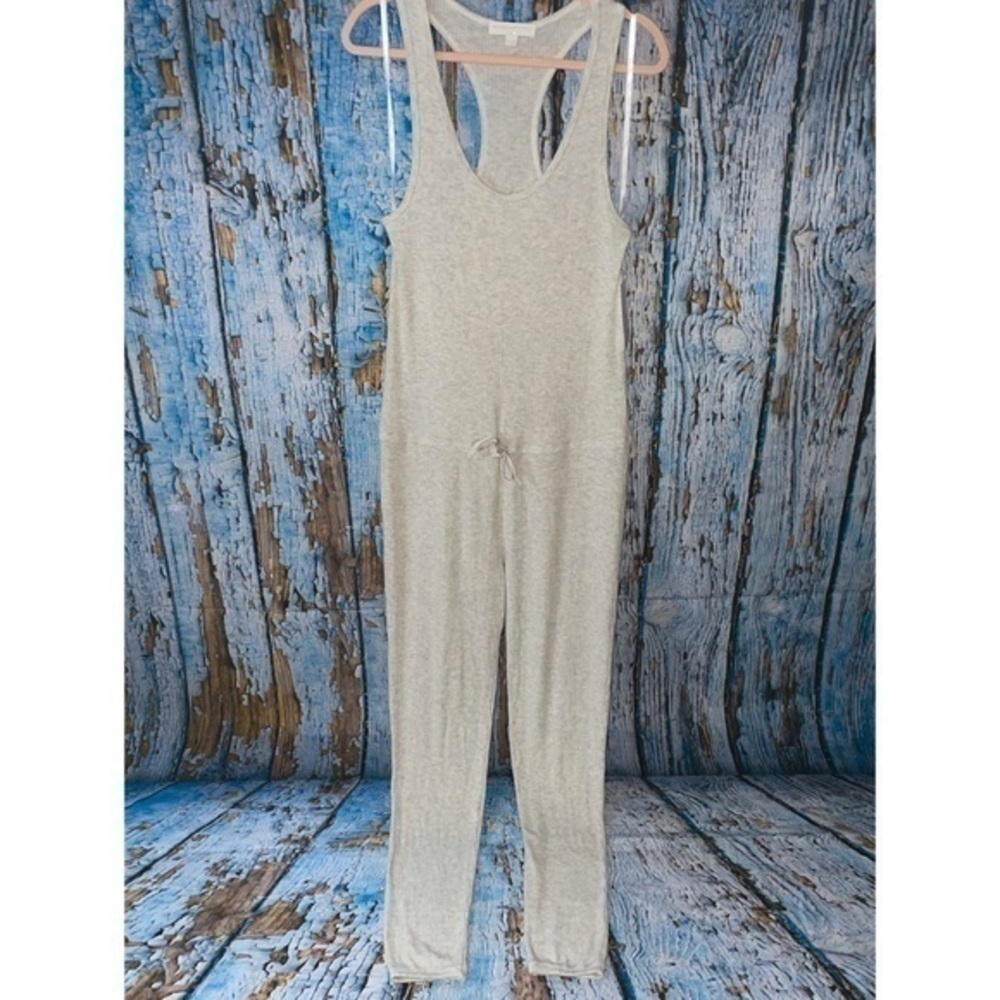 Spiritual Gangster Racerback Ballet Rib Super Soft 1 Piece Heather Grey Jumpsuit - Picture 4 of 14